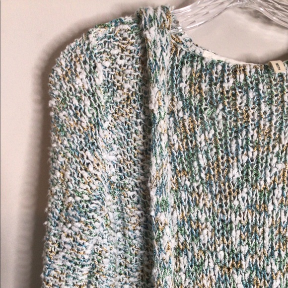 MOTH by Anthropologie Hooded Chunky Knit Cardigan Spring Colors Pockets Open - Picture 2 of 11